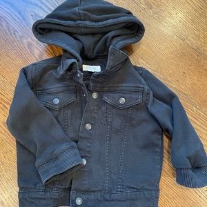 Gymboree black denim jacket with hood